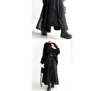 アシメ切替え プリーツスカート スカート レデ...の詳細画像3