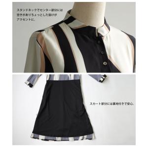 ワンピース レディース 長袖 ロング ストライ...の詳細画像4