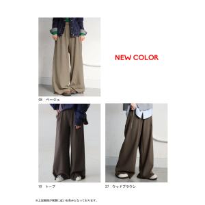 裏起毛 ジョーゼット ワイドパンツ レディース...の詳細画像2
