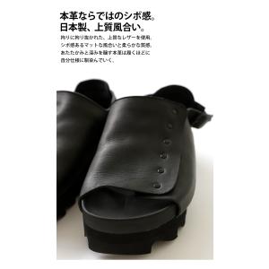 本革 日本製 鋲つきサンダル レディース 靴 ...の詳細画像5