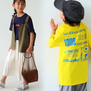 バックプリント ロゴＴシャツ カットソー コンバース トップス 綿100 半袖 子供服 ・50ptメール便可 TOY｜antiqua