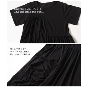 ギャザーワンピース ワンピース レディース ロ...の詳細画像4