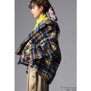 チェック柄 ボアジャケット レディース ショー...の詳細画像4