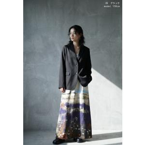 ジャケット リネンジャケット テーラード レデ...の詳細画像3