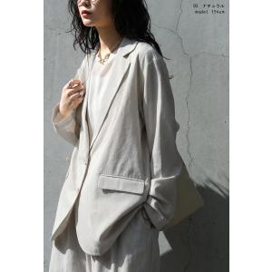 ジャケット リネンジャケット テーラード レデ...の詳細画像4