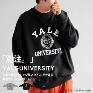 別注 YALE カレッジロゴ 裏毛プルオーバー メンズ 送料無料・再販。メール便不可【Z】 父の日｜antiqua