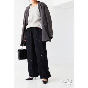 手描き柄 裏毛スウェットパンツ レディース ワ...の詳細画像3