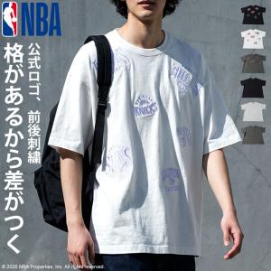 NBA公式 ロゴ刺繍 Tシャツ メンズ クルーネック 送料無料・メール便不可