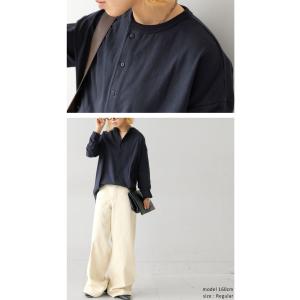 ヘンリーネック バスク ロンT レディース 長...の詳細画像5