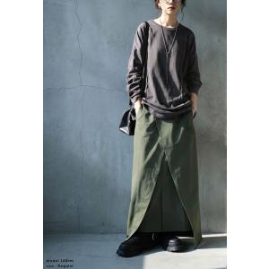アウトシーム ロングTシャツ レディース 綿1...の詳細画像3