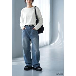 アウトシーム ロングTシャツ レディース 綿1...の詳細画像5