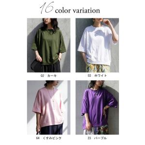 Tシャツ レディース 半袖 綿100 無地 ク...の詳細画像2