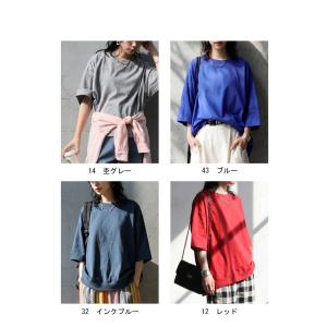 Tシャツ レディース 半袖 綿100 無地 ク...の詳細画像4