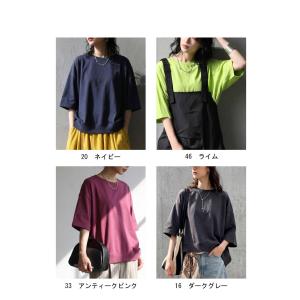 Tシャツ レディース 半袖 綿100 無地 ク...の詳細画像5