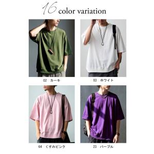 Tシャツ メンズ 半袖 綿100 無地 クルー...の詳細画像2