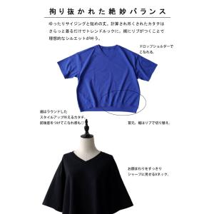 Tシャツ レディース 五分袖 Vネック 綿 特...の詳細画像4