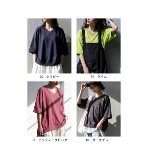 Tシャツ レディース 半袖 綿100 無地 V...の詳細画像5