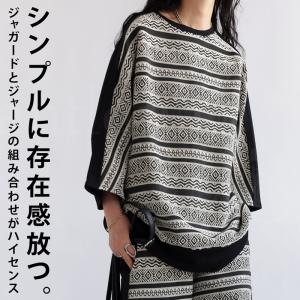 エスニック柄 ニット レディース トップス 半袖 送料無料・4月24日10時〜発売。500ptメール便可｜antiqua