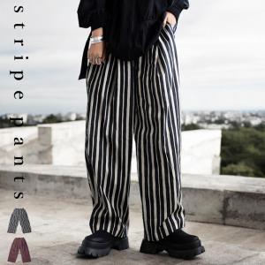 【新春BIGバーゲン30％OFF！6日10時迄】ストライプ柄パンツ パンツ レディース ボトムス ロング・100ptメール便可 返品キャンセル交換不可