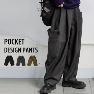 ポケットデザインパンツ バレルレッグ パンツ レ...の商品画像