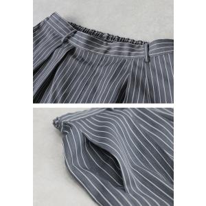 ストライプ柄 ワイドパンツ レディース ロング...の詳細画像5