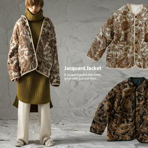 ペイズリー柄 ジャガードジャケット レディース 羽織