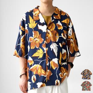ボタニカル柄 開襟シャツ シャツ メンズ トップ...の商品画像