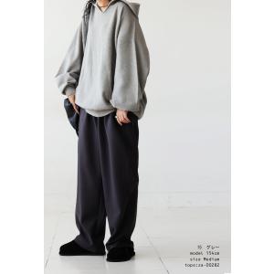 裏起毛 ジョーゼット風 パンツ レディース ロ...の詳細画像3