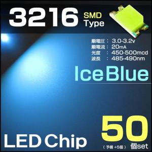 LEDチップ 3216 アイスブルー 50個set 水色 iceblue SMD エアコンパネル 打替え メーター｜antique-gear