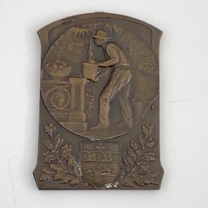 メダル【アンティーク】ブロンズ　ホームベース型　1929年製 (817)｜antiquefondue