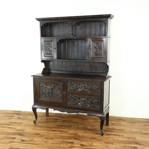 イギリスアンティーク カップボード ツイストレッグ 収納兼