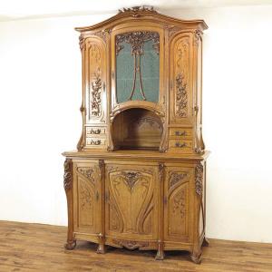 アールヌーヴォー キャビネット 芸術性の高いデザイン 繊細な彫刻 収納