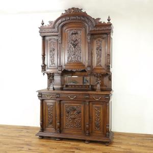 アンティーク キャビネット 絵画のような美しい彫刻 ブルターニュ 収納
