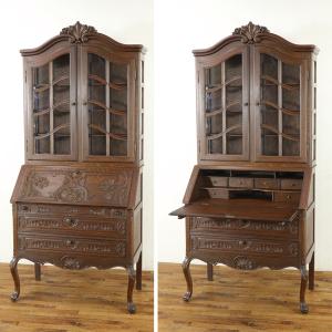 アンティーク ライティングビューロー すっきり上品な印象 杢目を