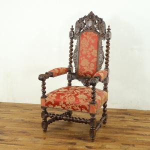 アンティーク アームチェア 肘掛け椅子 ツイストレッグ ボールアンド