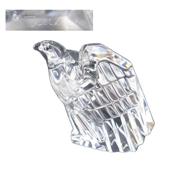 Steuben スチューベン クリスタルガラス「鷹/鷲の置物 」　高さ12cm ガラス工芸 ｇ-04...