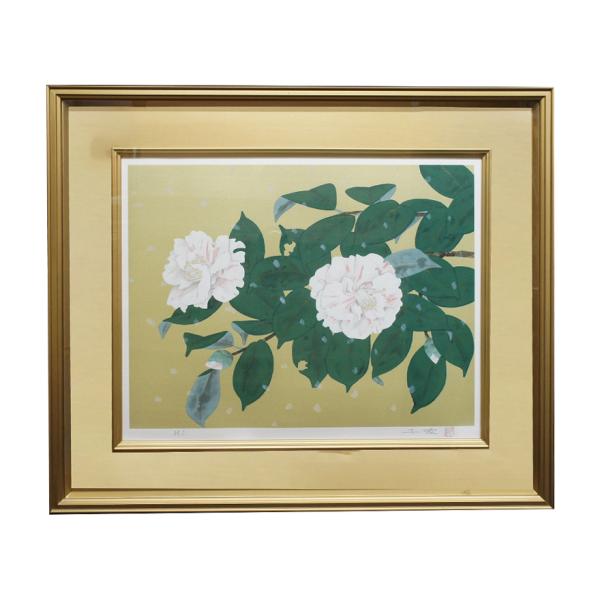 中島千波 【雪椿浅春「雪月花」より「雪」】　HC　限定280部　リトグラフ 額装 タトウ付 p-18...