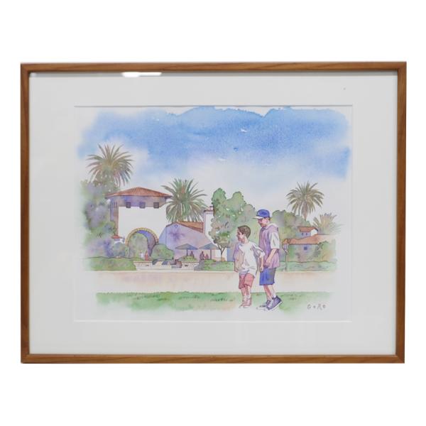 佐々木悟郎  絵画 風景画 水彩画 額装  P-193