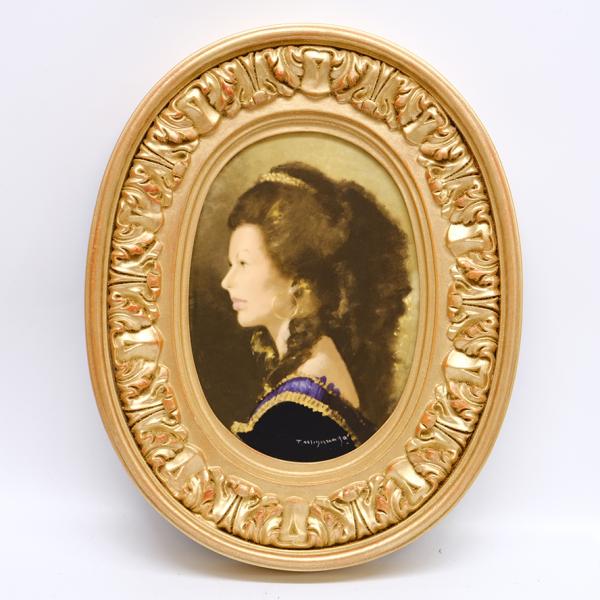 宮永岳彦　 『煌』　貴婦人　 陶板画 　額装  P-203