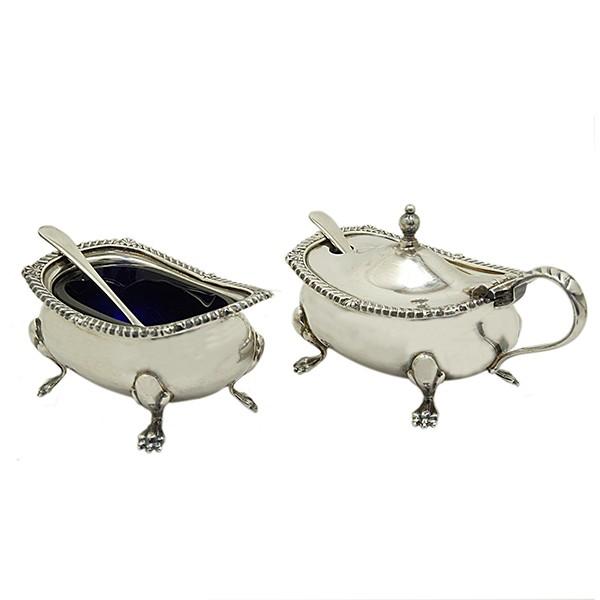 ソルトディッシュ、キャビア入れ、スプーンセット　銀製 　英国