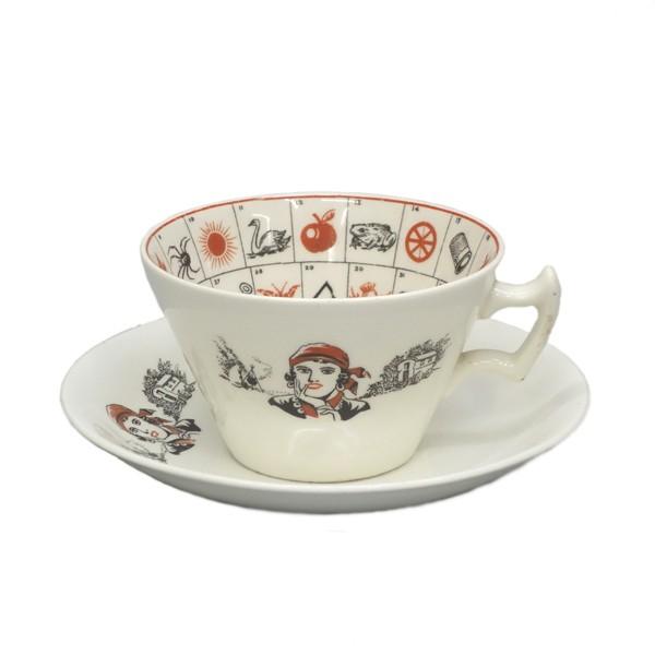 ヴィンテージ　ロマーニ― フォーチュンテリン　紅茶占い　ティーカップ＆ソーサー　タロットカード
