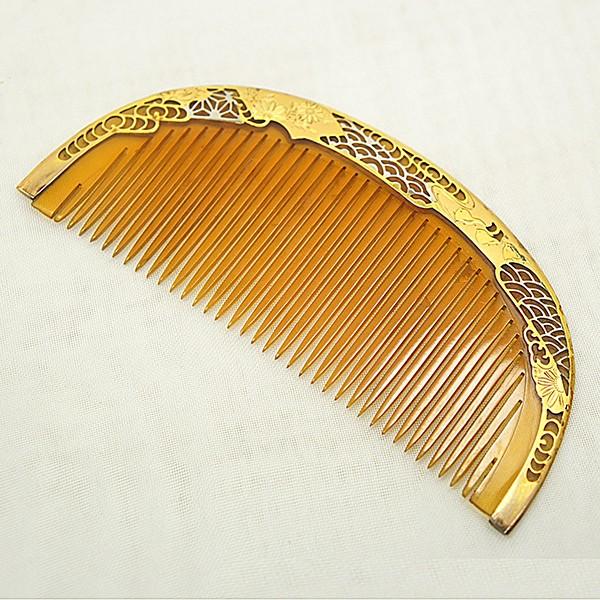 櫛（くし）鼈甲（べっこう）金彩　蒔絵