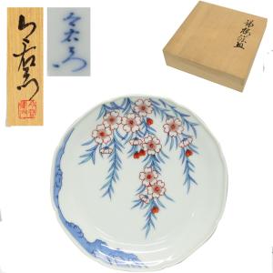 十三代　今泉今右衛門　錦桜絵皿　飾皿　共箱　　y-161｜antiquesjikoh