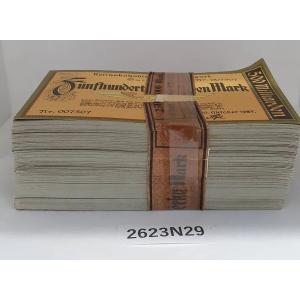 貨幣 古札 戦時 本物 古銭　１束500枚　500ビリオンマルク ドイツ 1923年 ［2623N29］