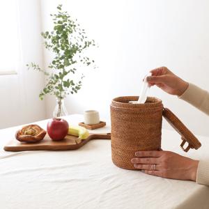 アタ特大バスケット 蓋付き アタ製 編み込み 可愛い オシャレ