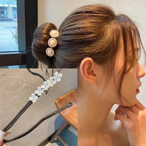 デフトバン ヘアアクセサリー シニヨン フラワー インスタ TikTok お団子 簡単 ヘアメーカー...