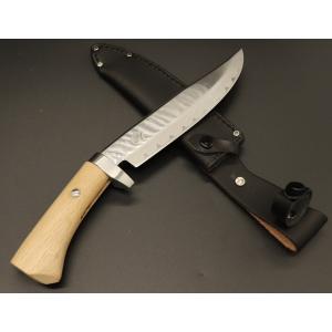 剣鉈3 積層鋼 7寸 210mm ダマスカス 両刃 極薄 : 山林刃物・打ち刃物