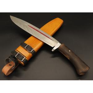 剣鉈3 積層鋼 7寸 210mm ダマスカス 両刃 極薄 : 山林刃物・打ち刃物