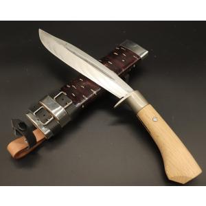 ナタ　細幅210 彦正　日本製 剣鉈3 積層鋼 7寸 210mm ダマスカス 両刃 極薄 : 山林刃物・打ち刃物