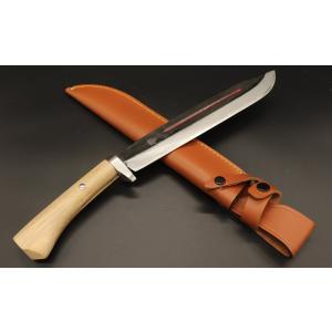 剣鉈3 積層鋼 7寸 210mm ダマスカス 両刃 極薄 : 山林刃物・打ち刃物